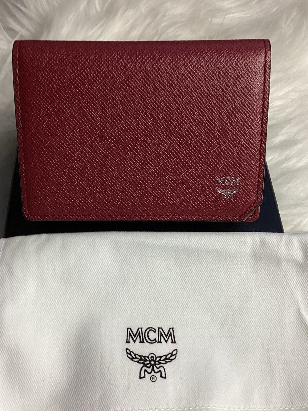 MCM Red Leather Card Case